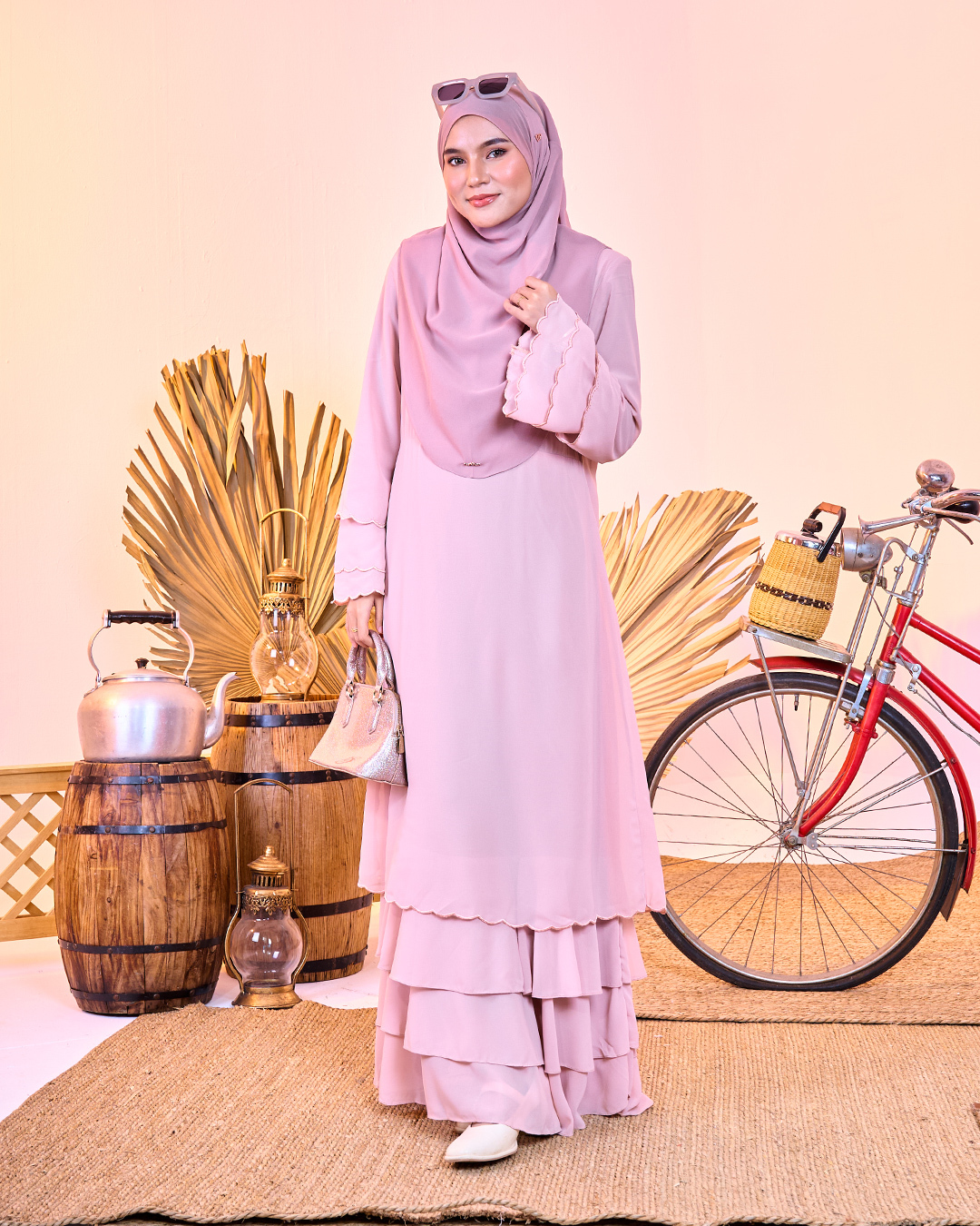 Abaya Chiffon Sulam Rossa