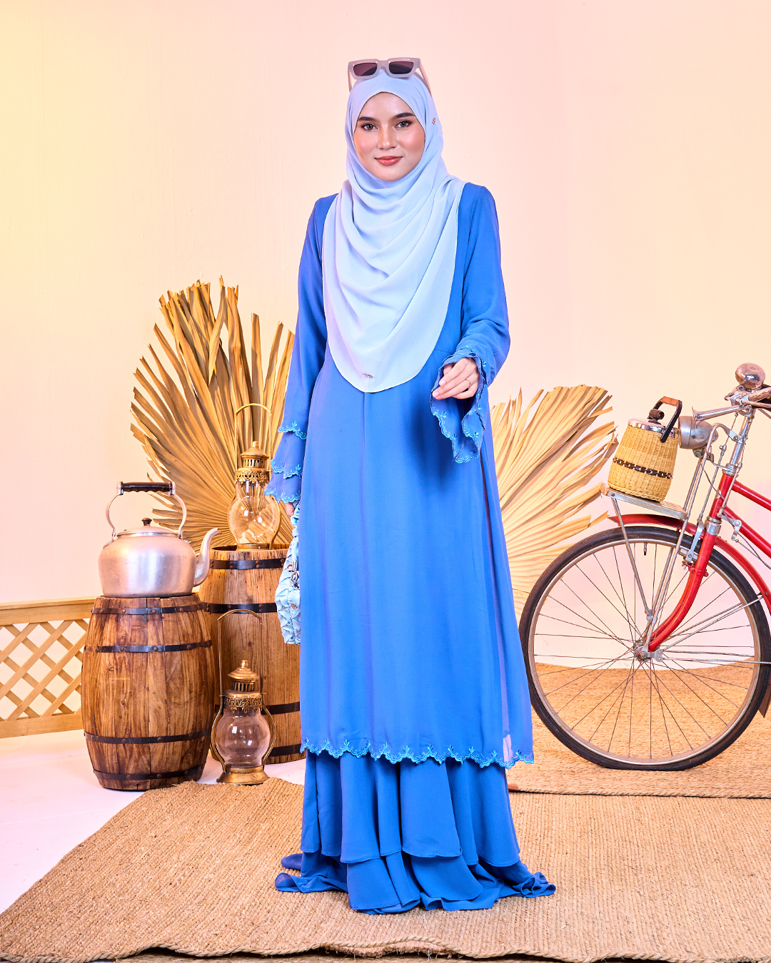 Abaya Chiffon Sulam Rossa