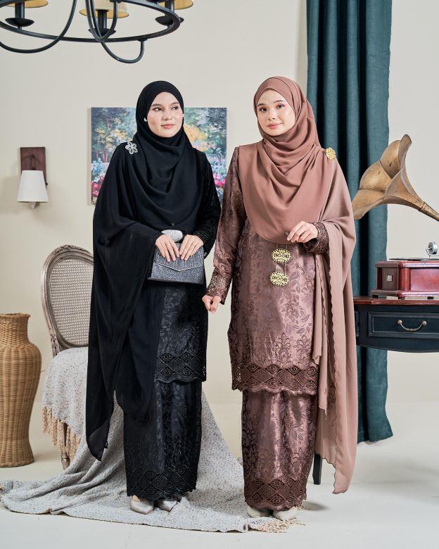 Baju Kurung Sulam Jacquard Akira - Soft Pink