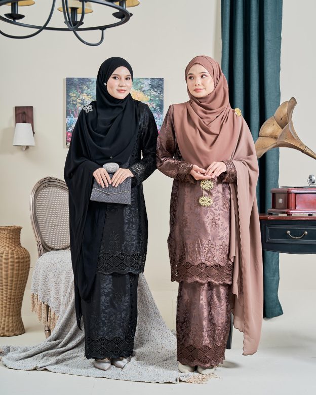 Baju Kurung Sulam Jacquard Akira - Champagne Nude
