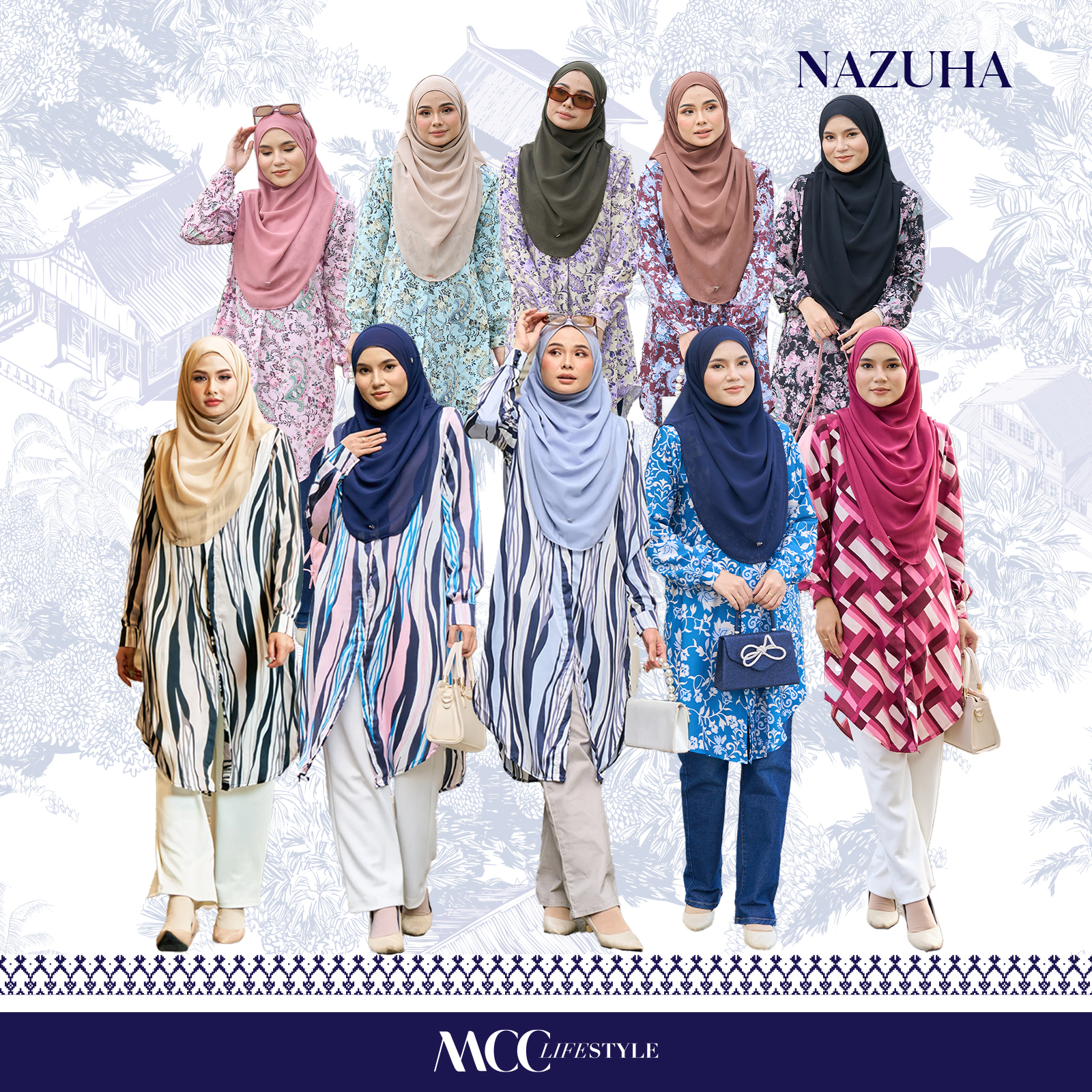 Blouse Nazuha - Vintage Monica Weave Stripe Series