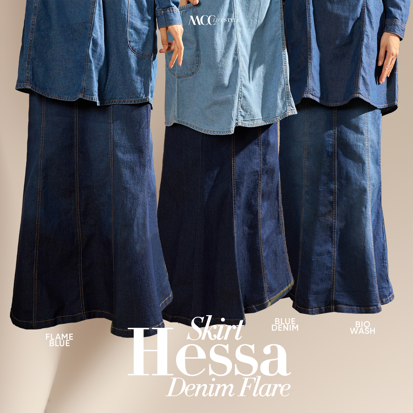 MCC Lifestyle Skirt Jeans Hessa Denim Flare Series