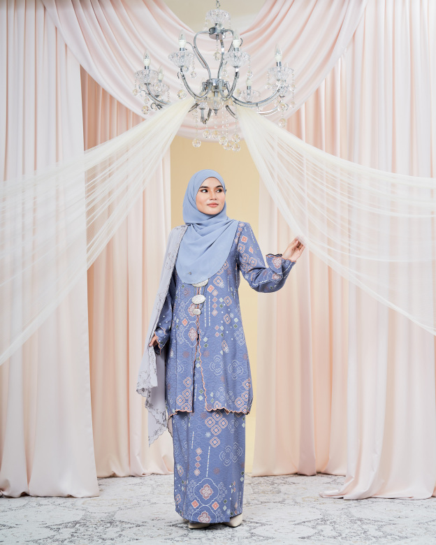 Baju Kebarung Sulam Batik Amaya - Ash Gray