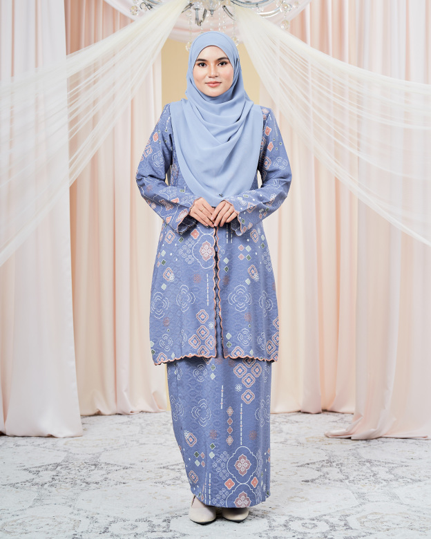 Baju Kebarung Sulam Batik Amaya - Ash Gray
