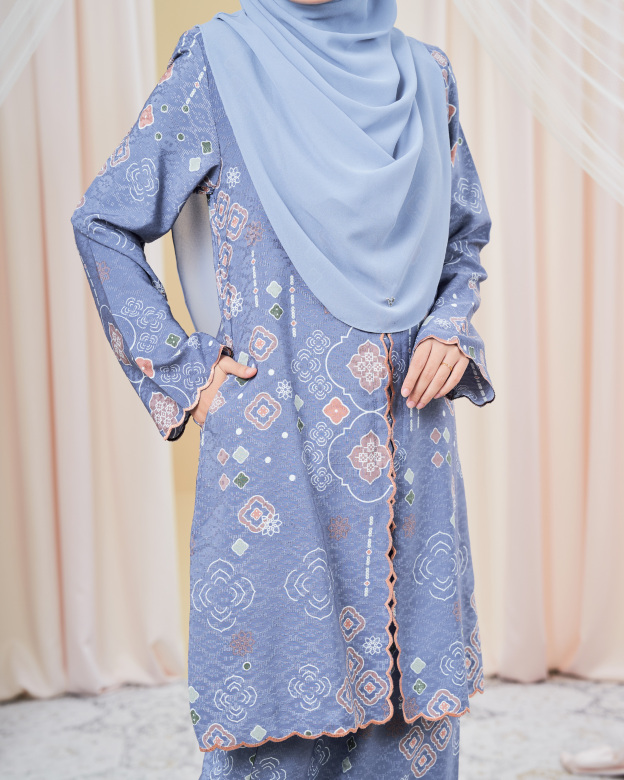 Baju Kebarung Sulam Batik Amaya - Ash Gray