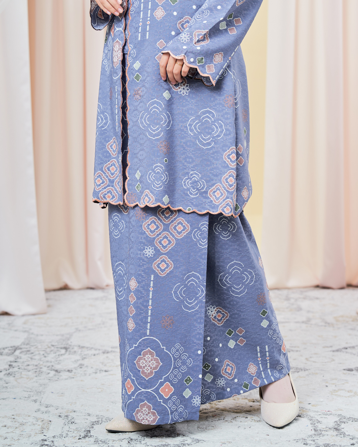 Baju Kebarung Sulam Batik Amaya - Ash Gray
