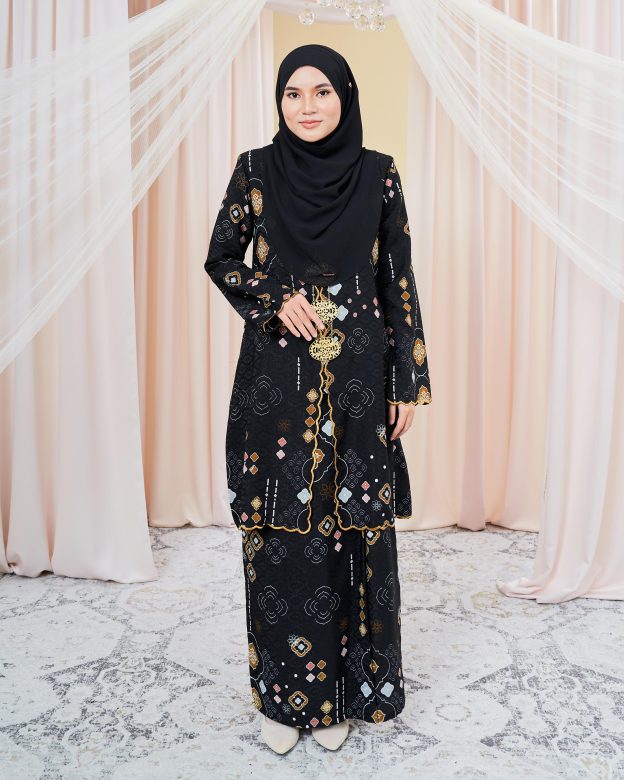 Baju Kebarung Sulam Batik Amaya - Wonder Black