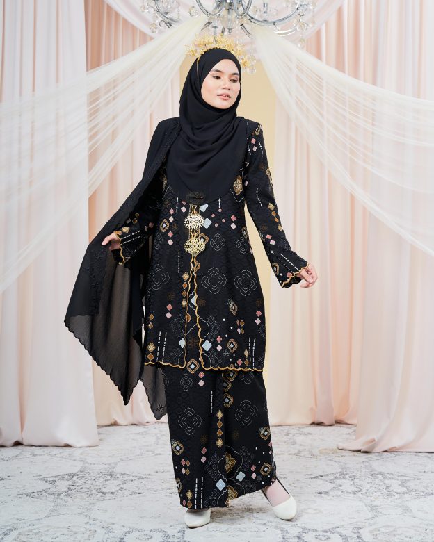 Baju Kebarung Sulam Batik Amaya - Wonder Black