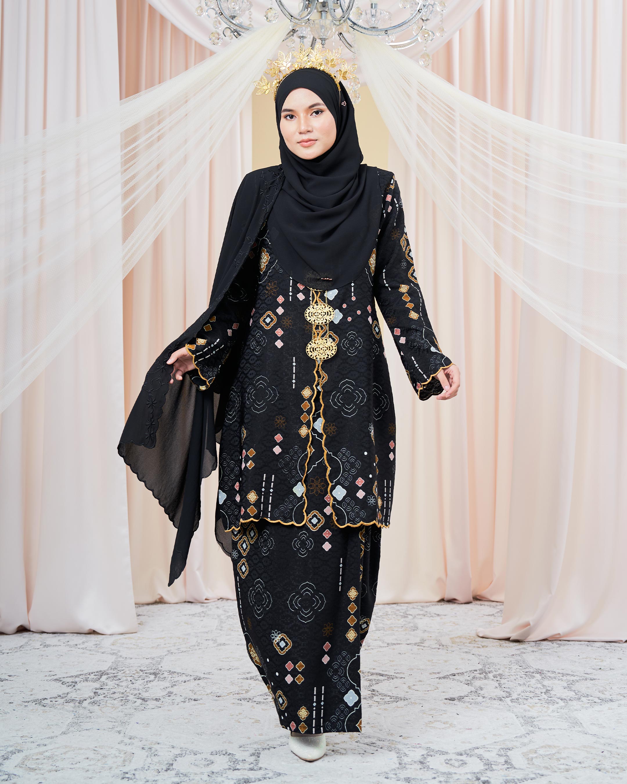Baju Kebarung Sulam Batik Amaya - Wonder Black