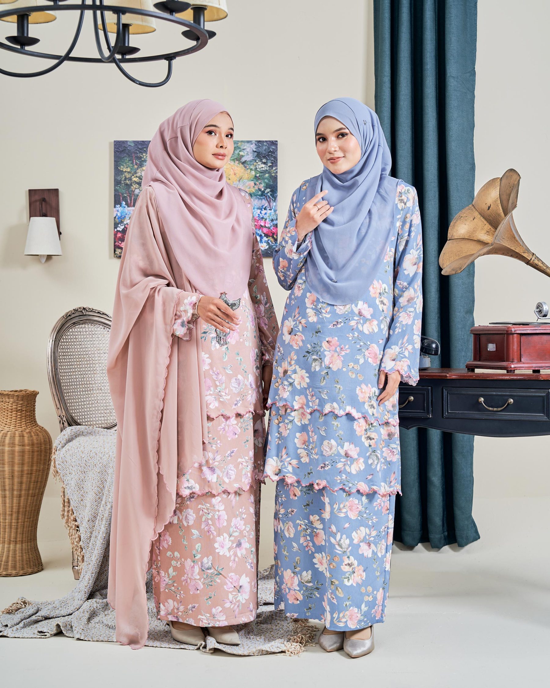 Baju Kurung Sulam Anara - Garden Taupebrown