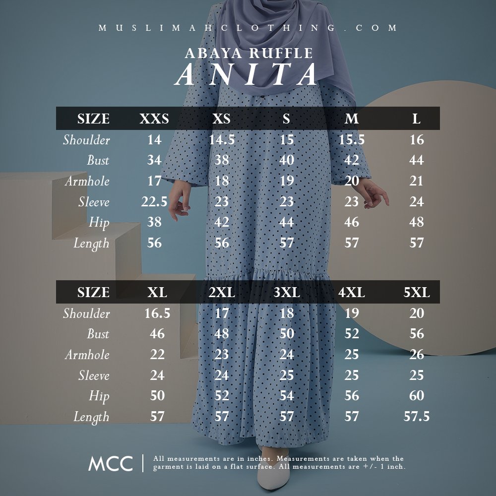 Abaya Ruffle Anita - Baby Blue