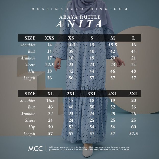 Abaya Ruffle Anita - Baby Blue