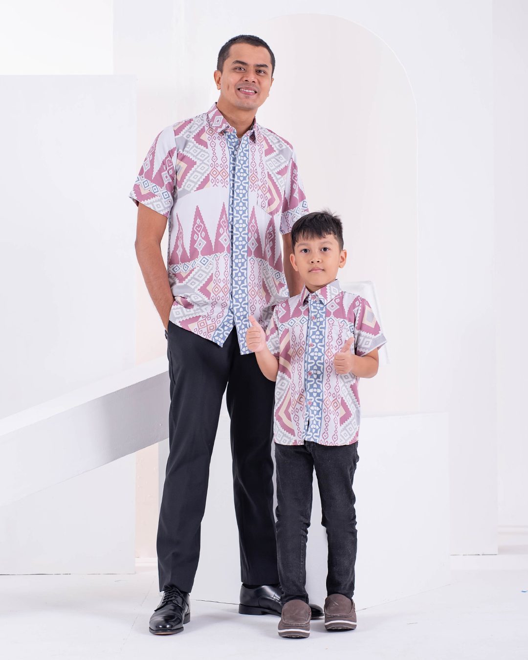 Baju Kemeja Short Sleeves Arjuna - Orchid Pink
