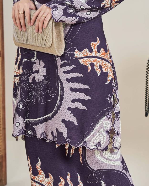 Baju Kurung Sulam Batik Ashalee - Dewi Purple
