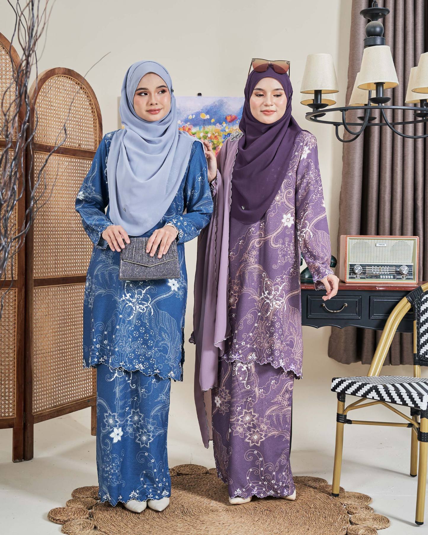 Baju Kurung Sulam Batik Ashalee - Kasturi Iris