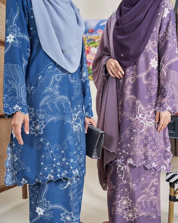 Baju Kurung Sulam Batik Ashalee - Kasturi Iris