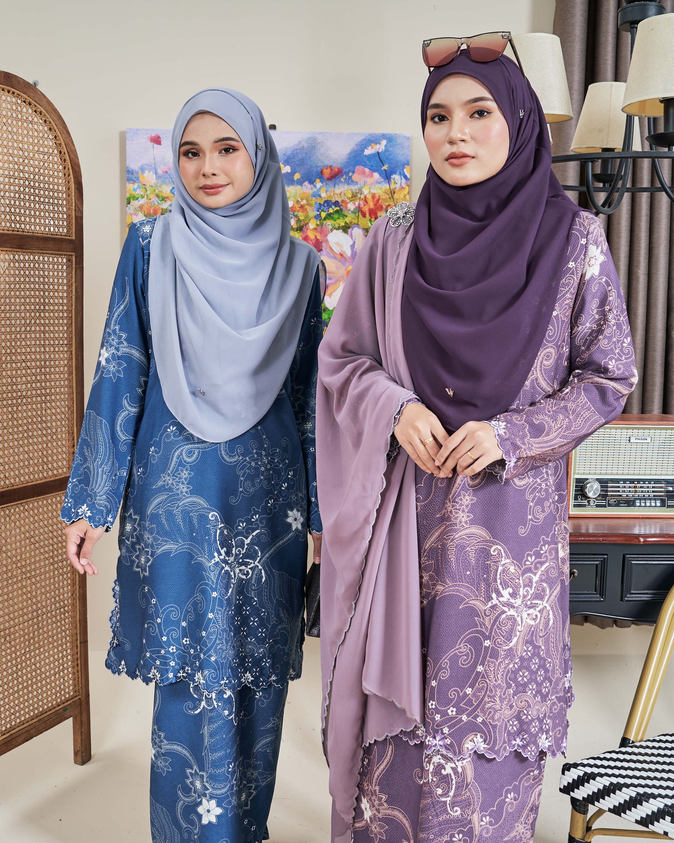 Baju Kurung Sulam Batik Ashalee - Kasturi Iris