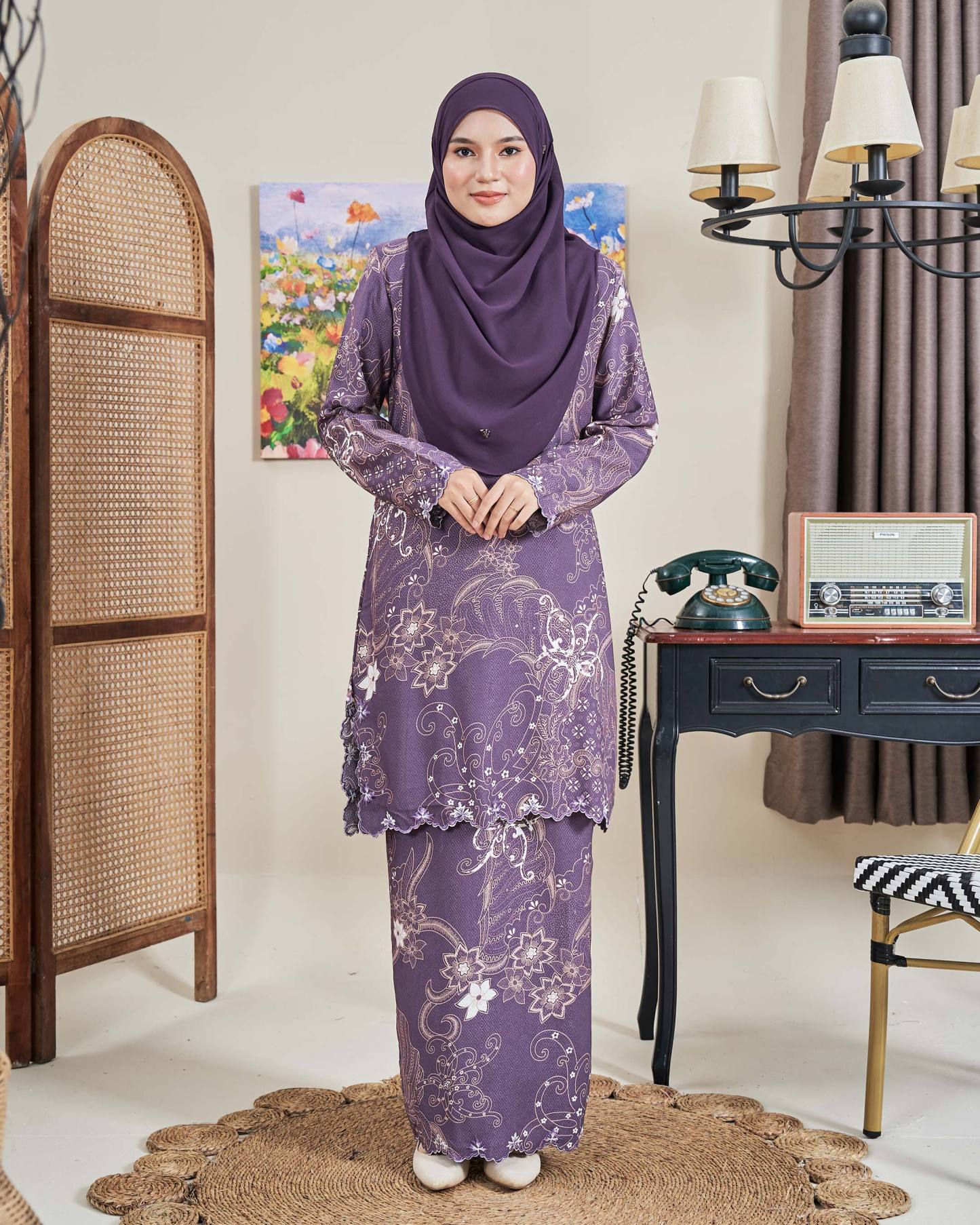 Baju Kurung Sulam Batik Ashalee - Kasturi Iris