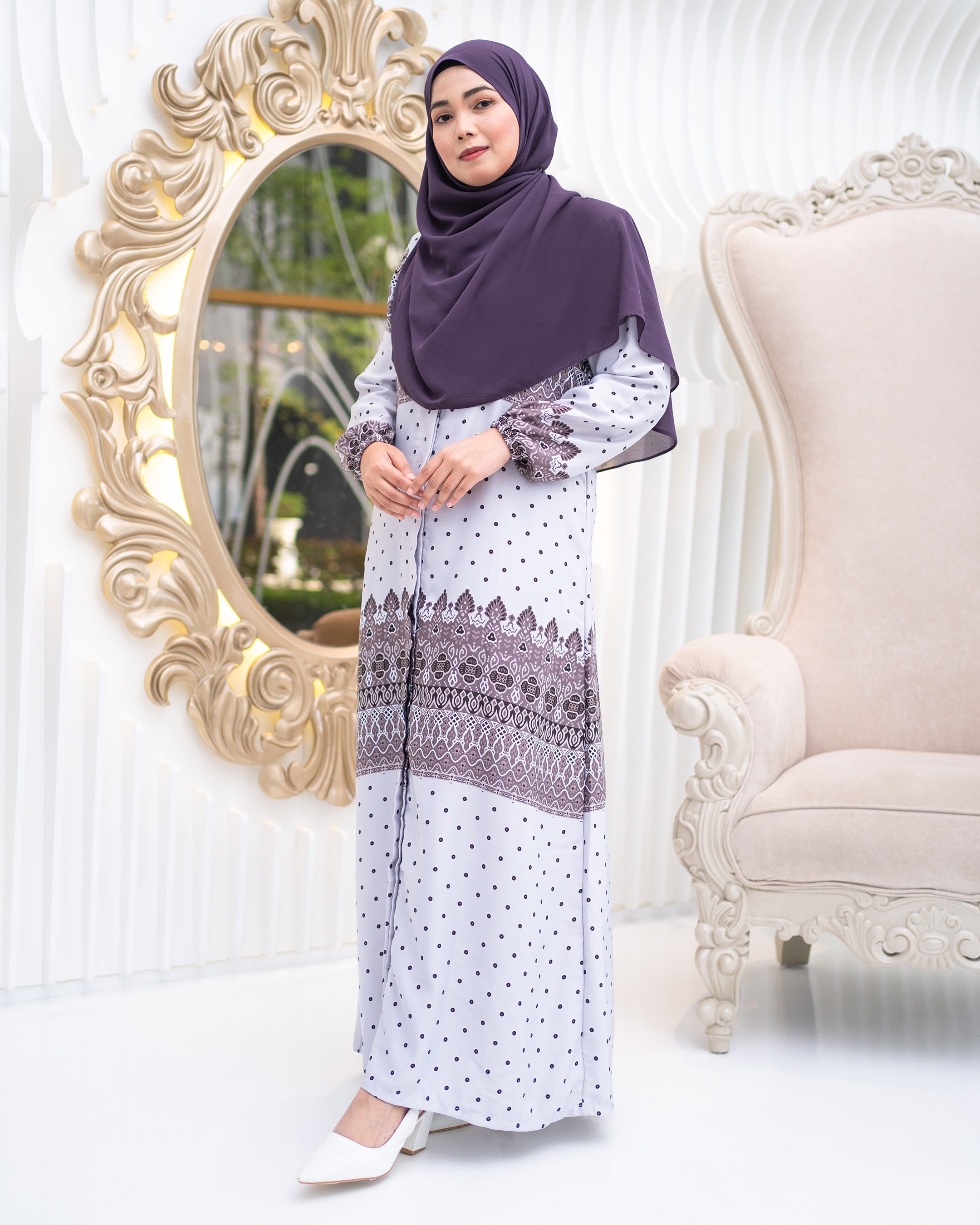 Abaya Raiyani - Mauve Purple