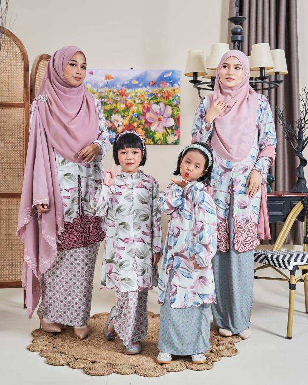 Baju Kurung Sulam Diamante Amia - Mystic Pink