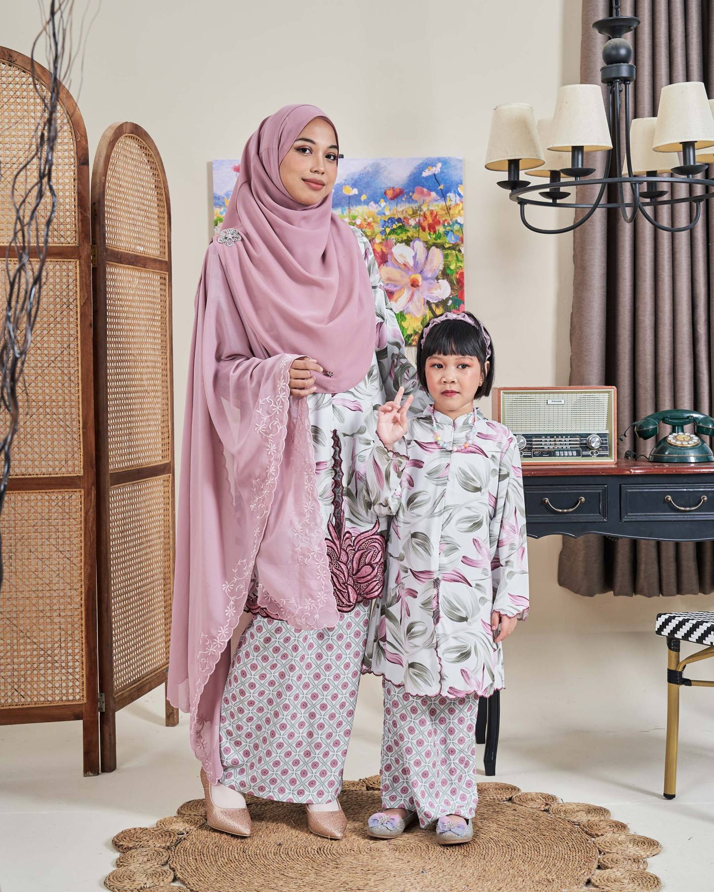 Baju Kurung Sulam Diamante Amia - Mystic Pink