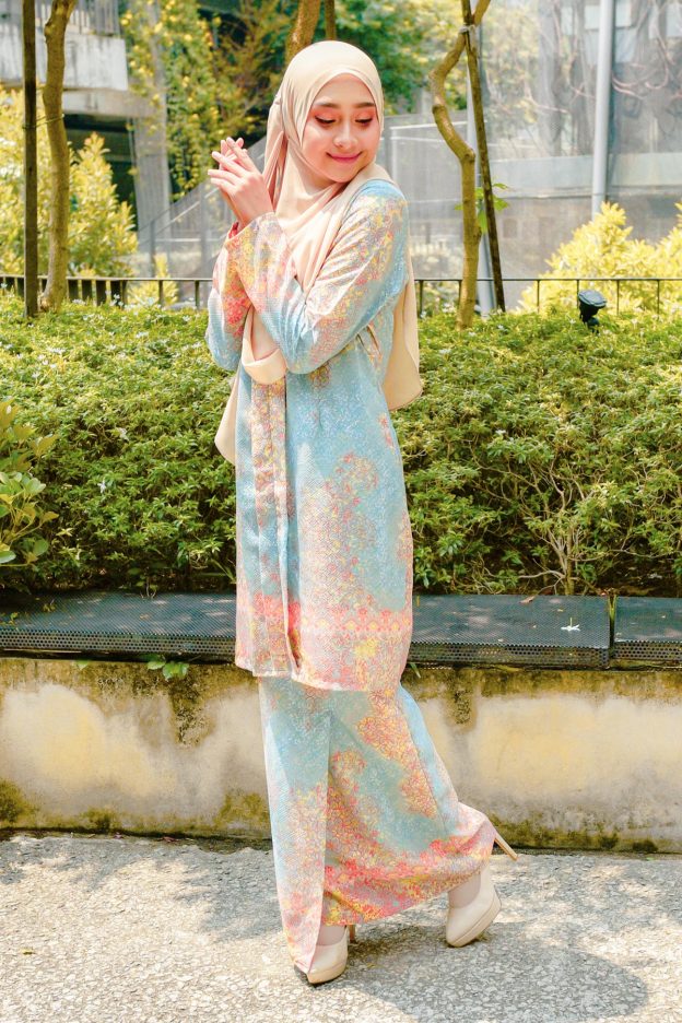 Baju Kebarung Batik Nafisa - Aqua Green