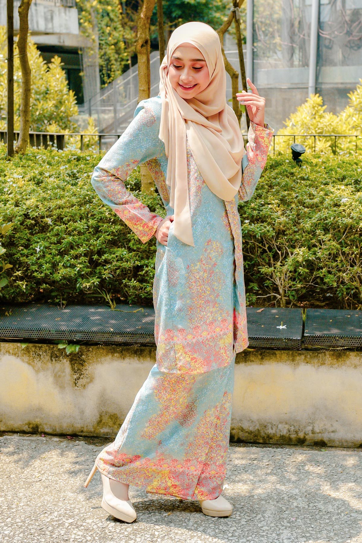 Baju Kebarung Batik Nafisa - Aqua Green