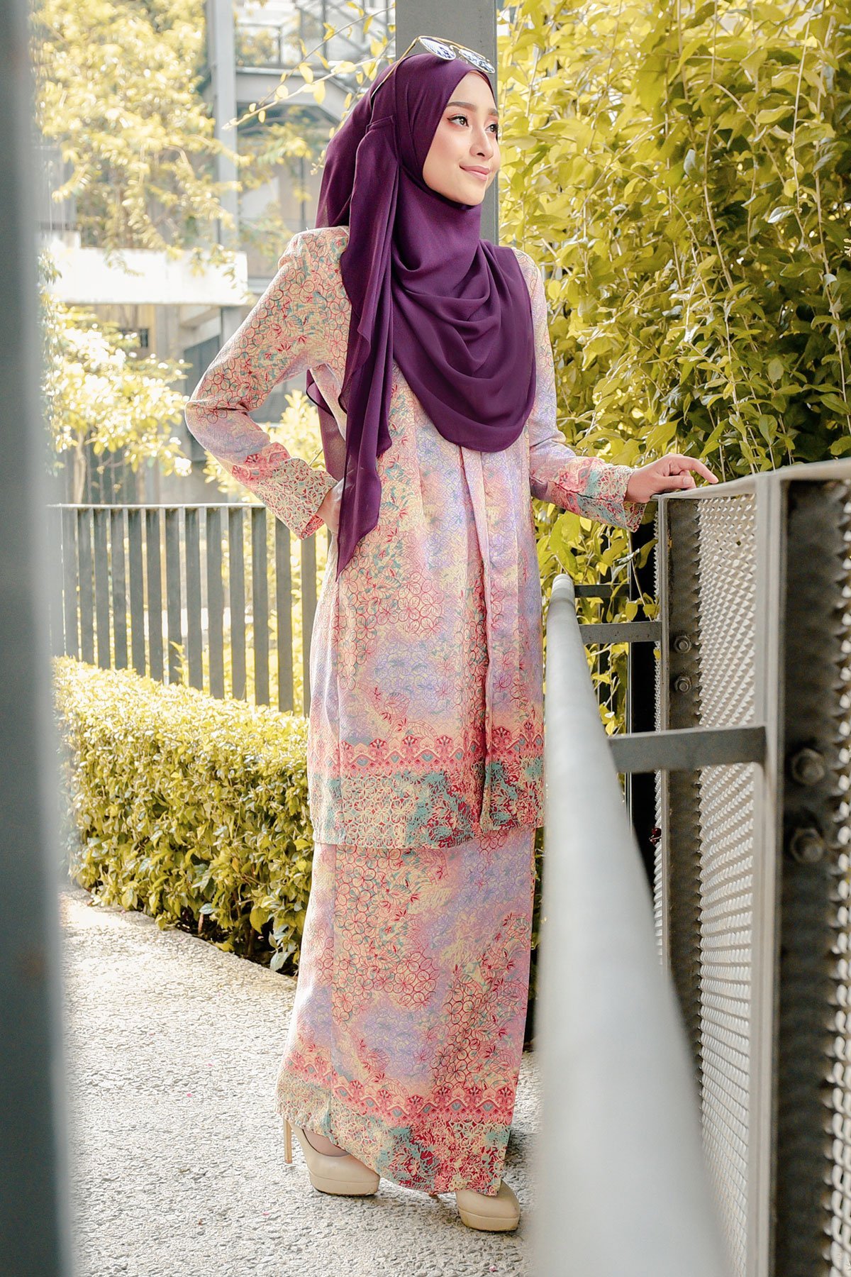 Baju Kebarung Batik Nafisa - Melon Pink