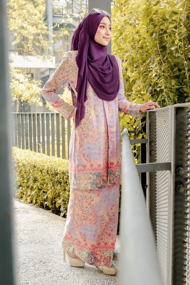 Baju Kebarung Batik Nafisa - Melon Pink