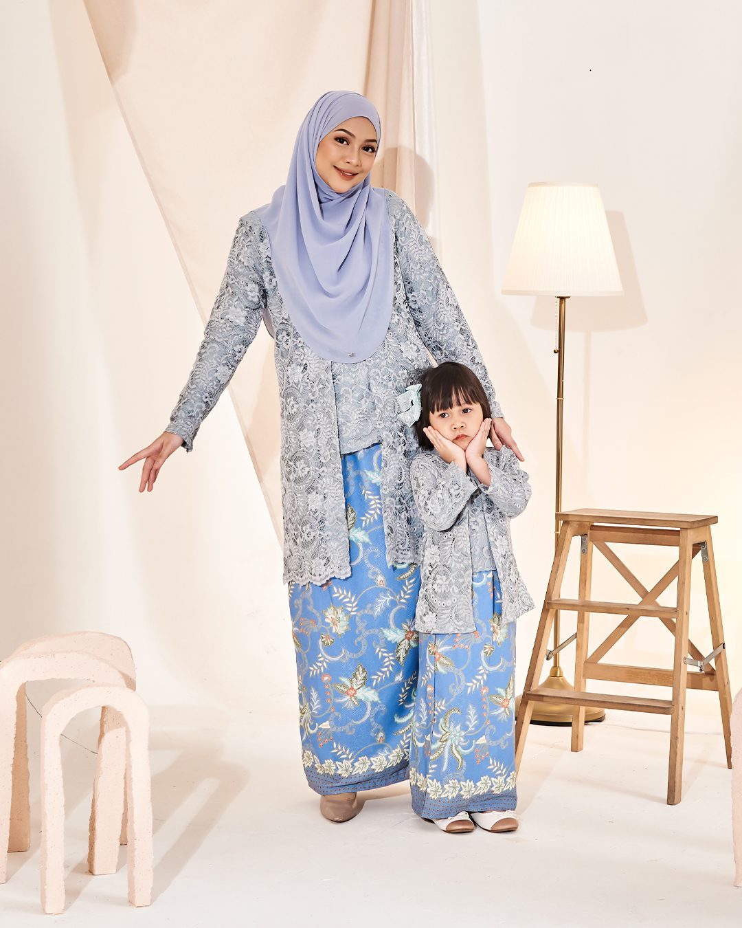 Baju Kebaya Batik Lace Estela - Powder Blue