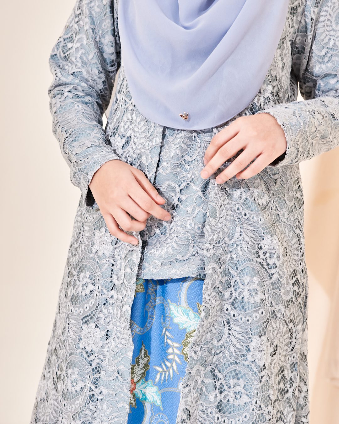 Baju Kebaya Batik Lace Estela - Powder Blue