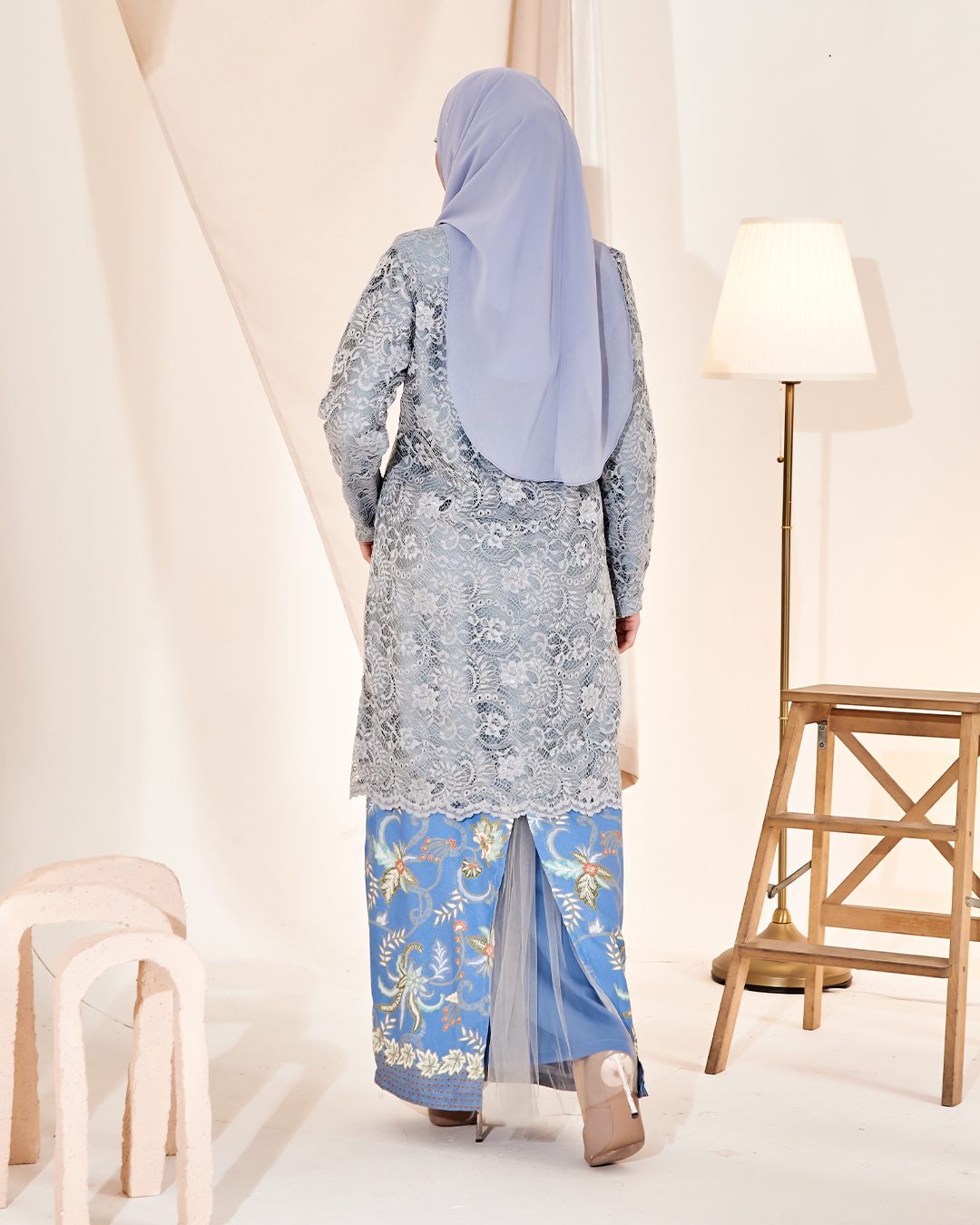Baju Kebaya Batik Lace Estela - Powder Blue