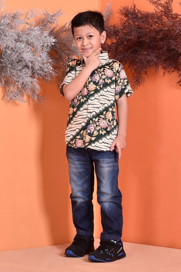 Baju Kemeja Batik Aramis Kids - Green
