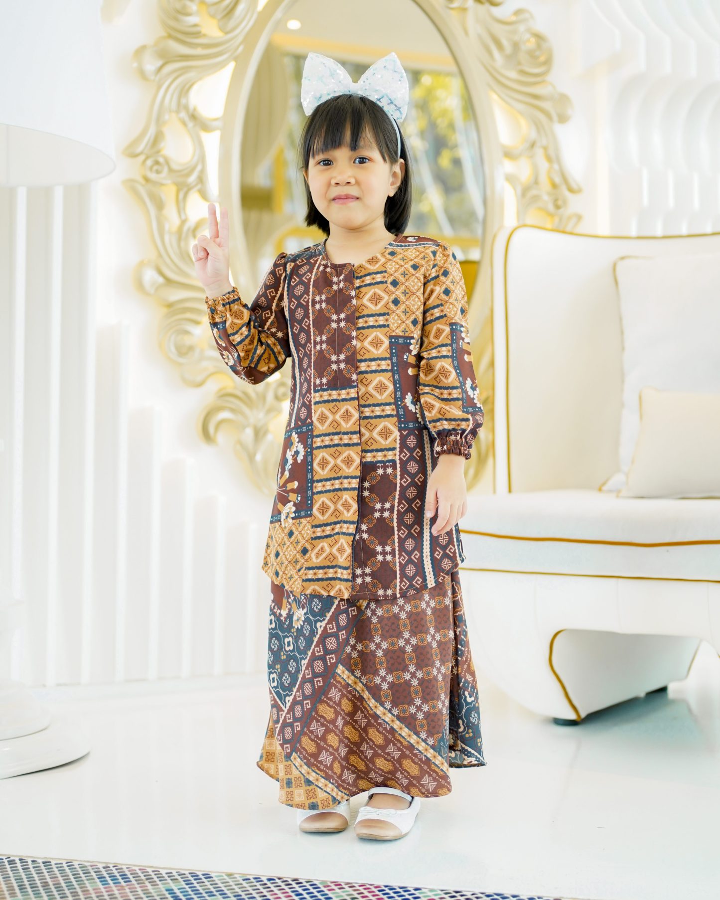 Baju Kurung Anenia Kids - Wood Brown