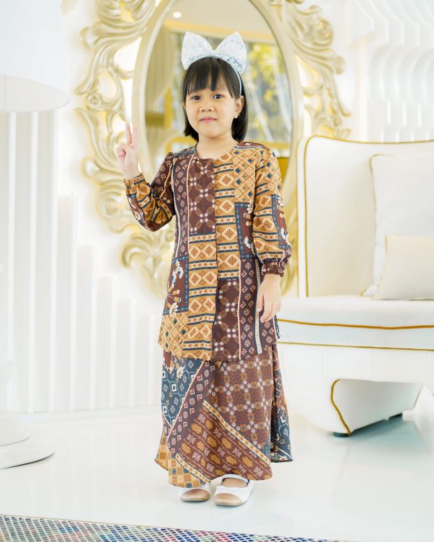 Baju Kurung Anenia Kids - Wood Brown