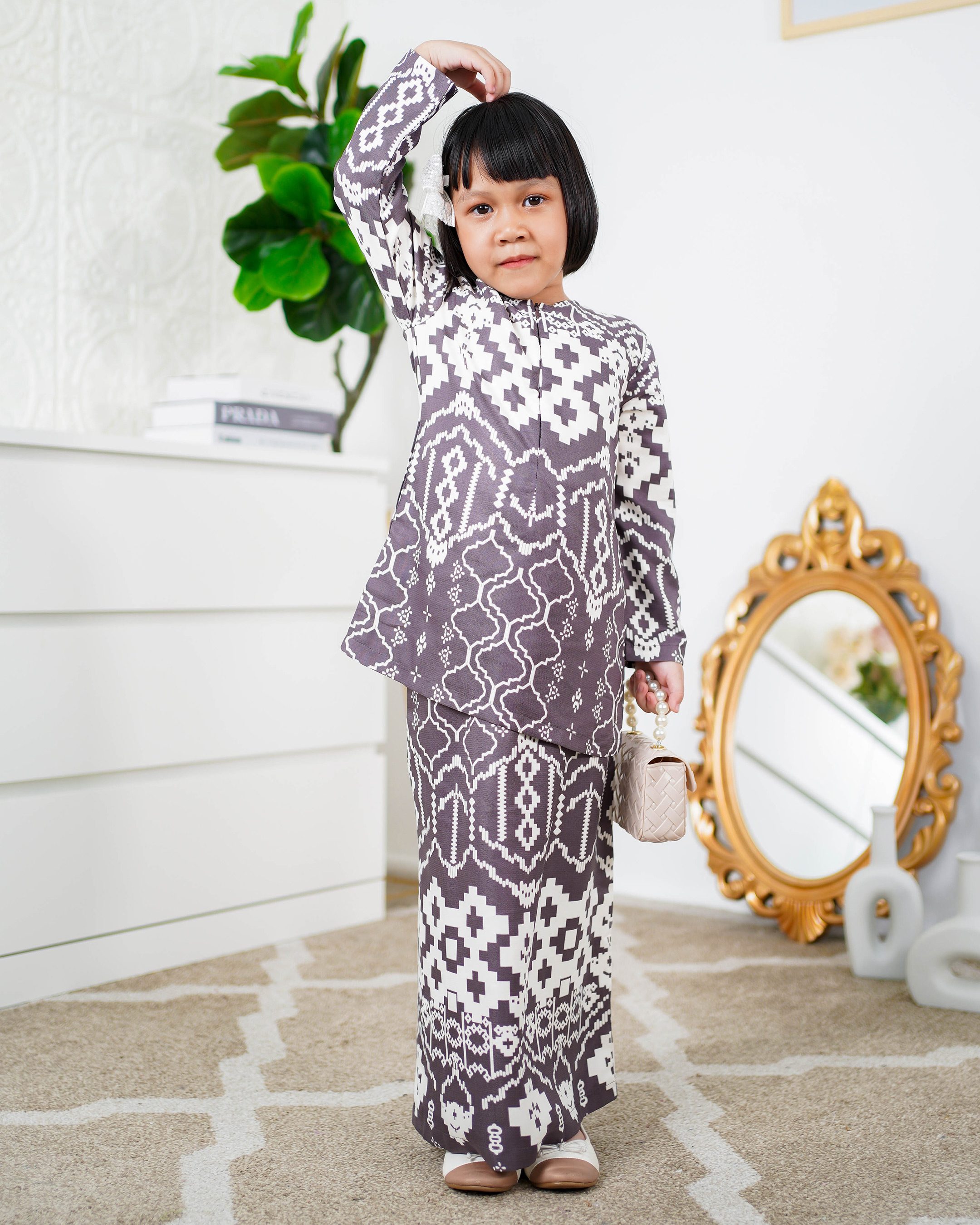 Baju Kurung Moden Anisha Kids - Deep Purple