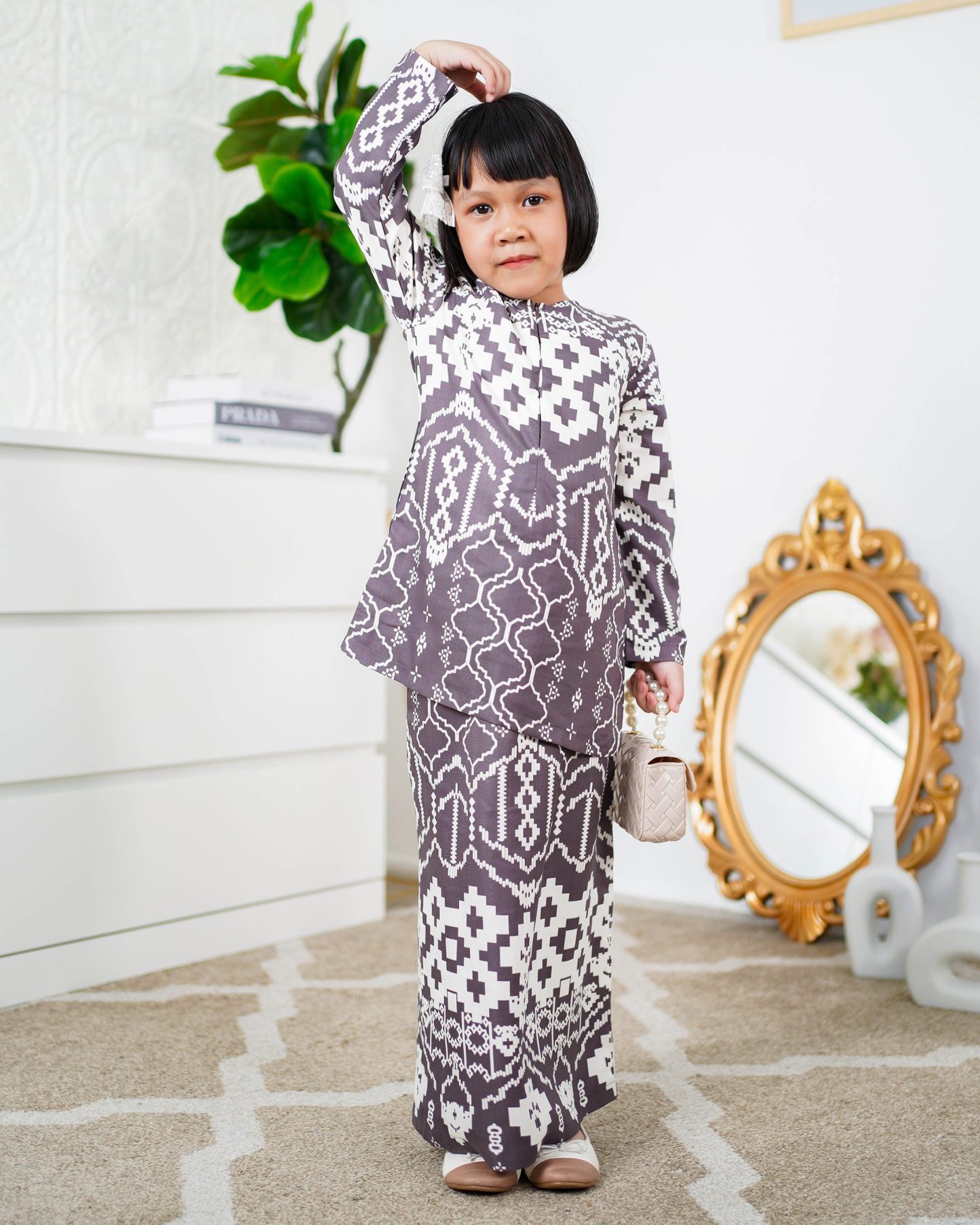 Baju Kurung Moden Anisha Kids - Deep Purple