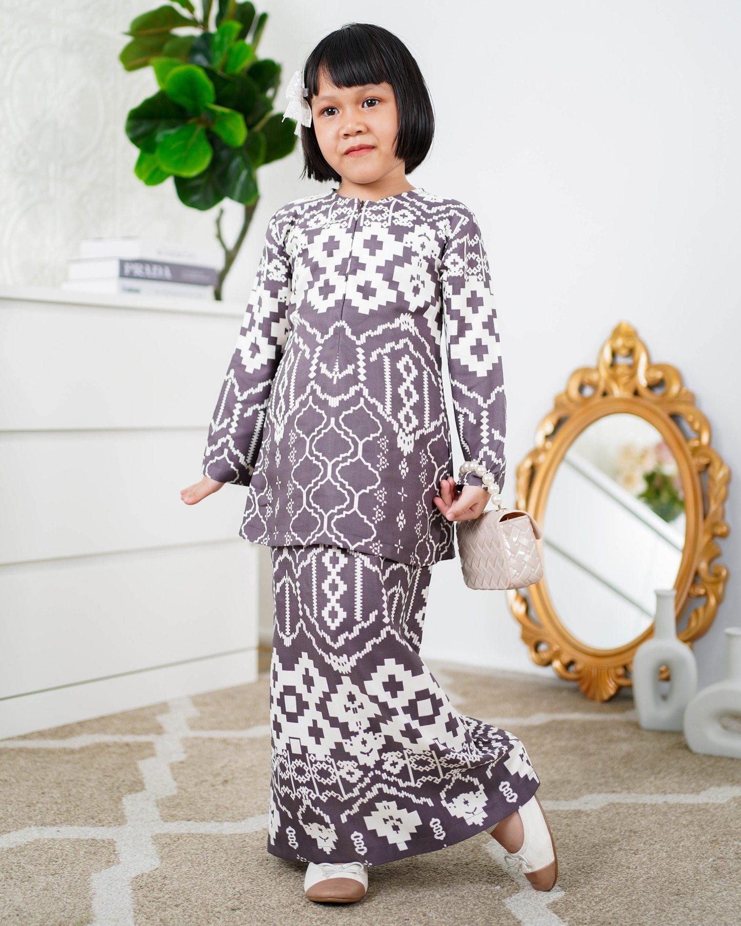 Baju Kurung Moden Anisha Kids - Deep Purple