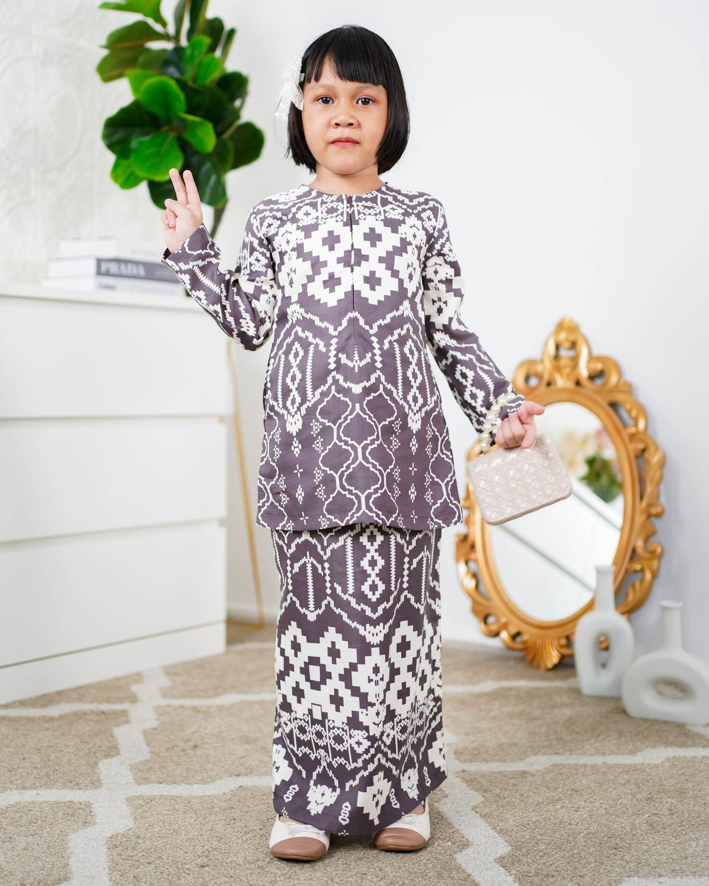 Baju Kurung Moden Anisha Kids - Deep Purple