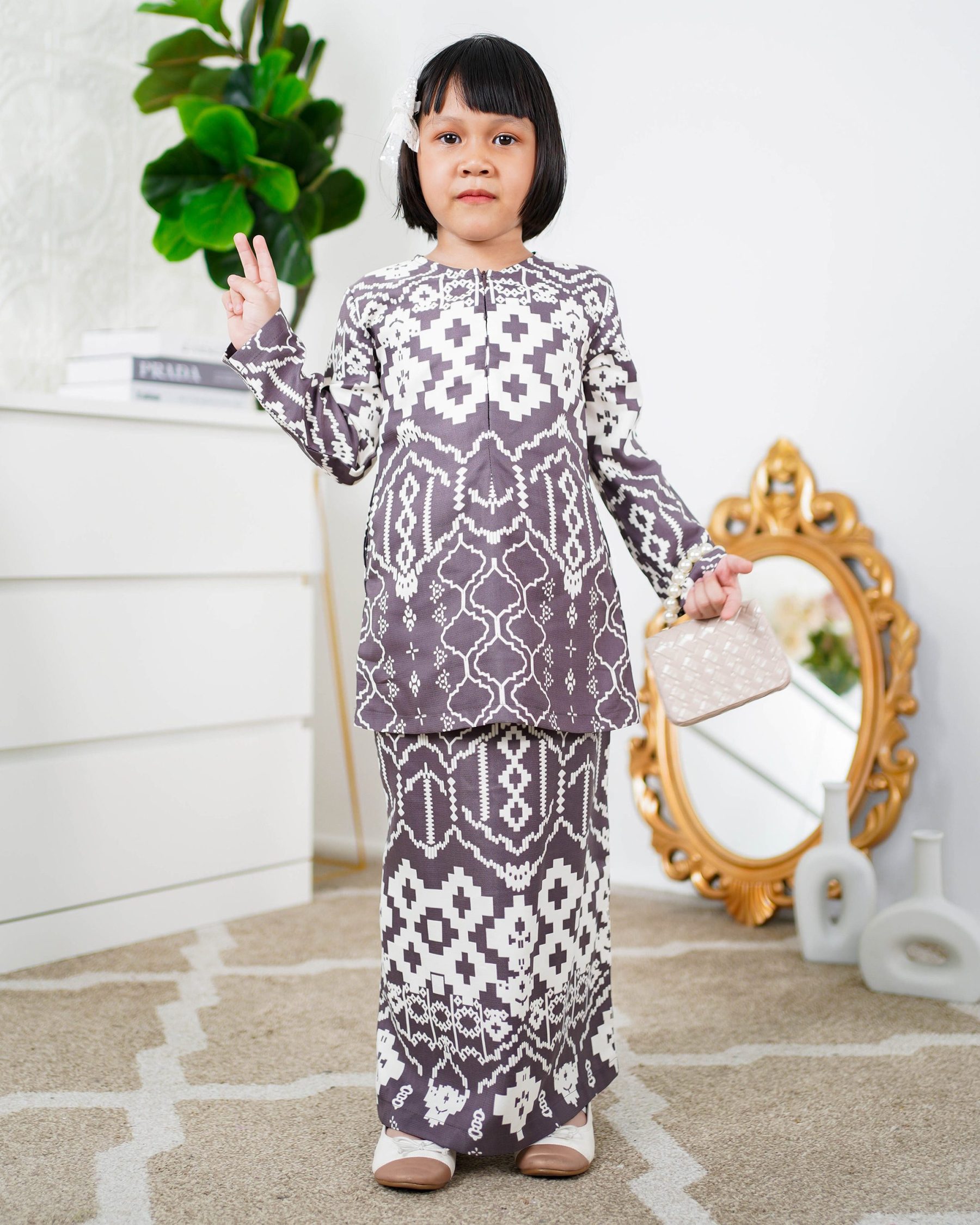 Baju Kurung Moden Anisha Kids - Deep Purple