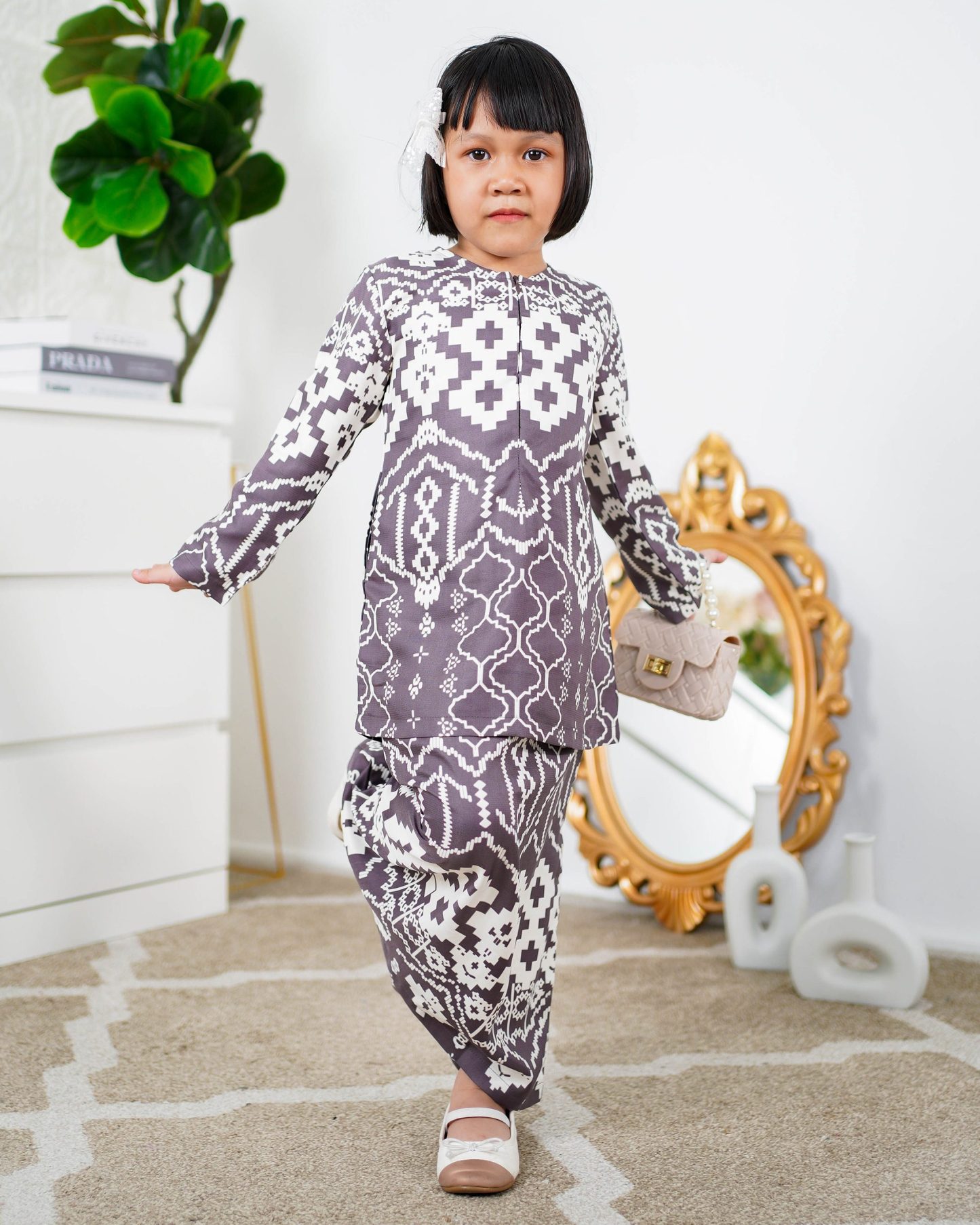 Baju Kurung Moden Anisha Kids - Deep Purple