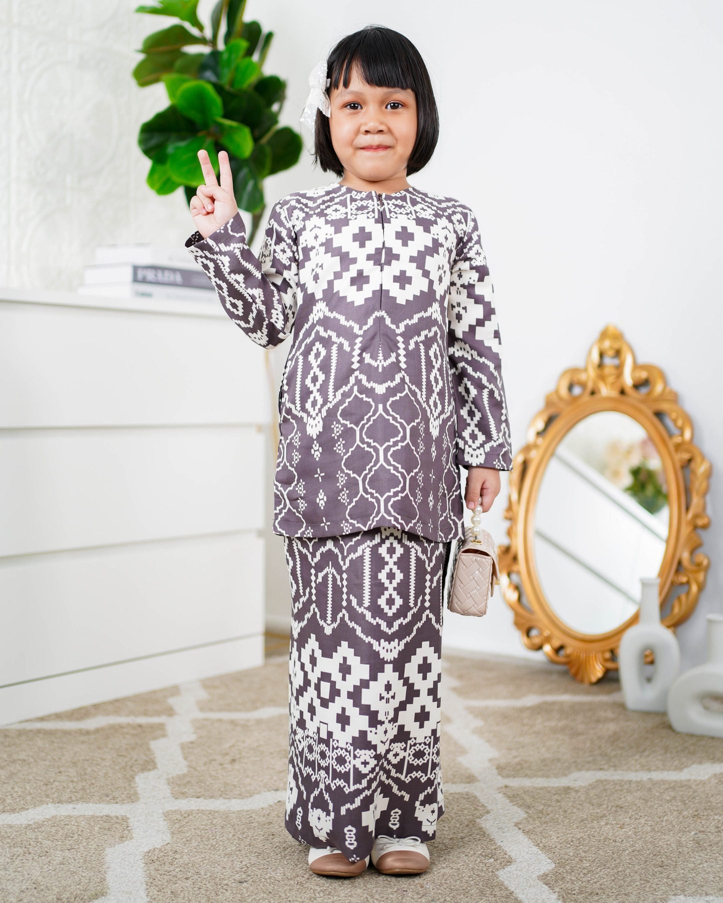 Baju Kurung Moden Anisha Kids - Deep Purple