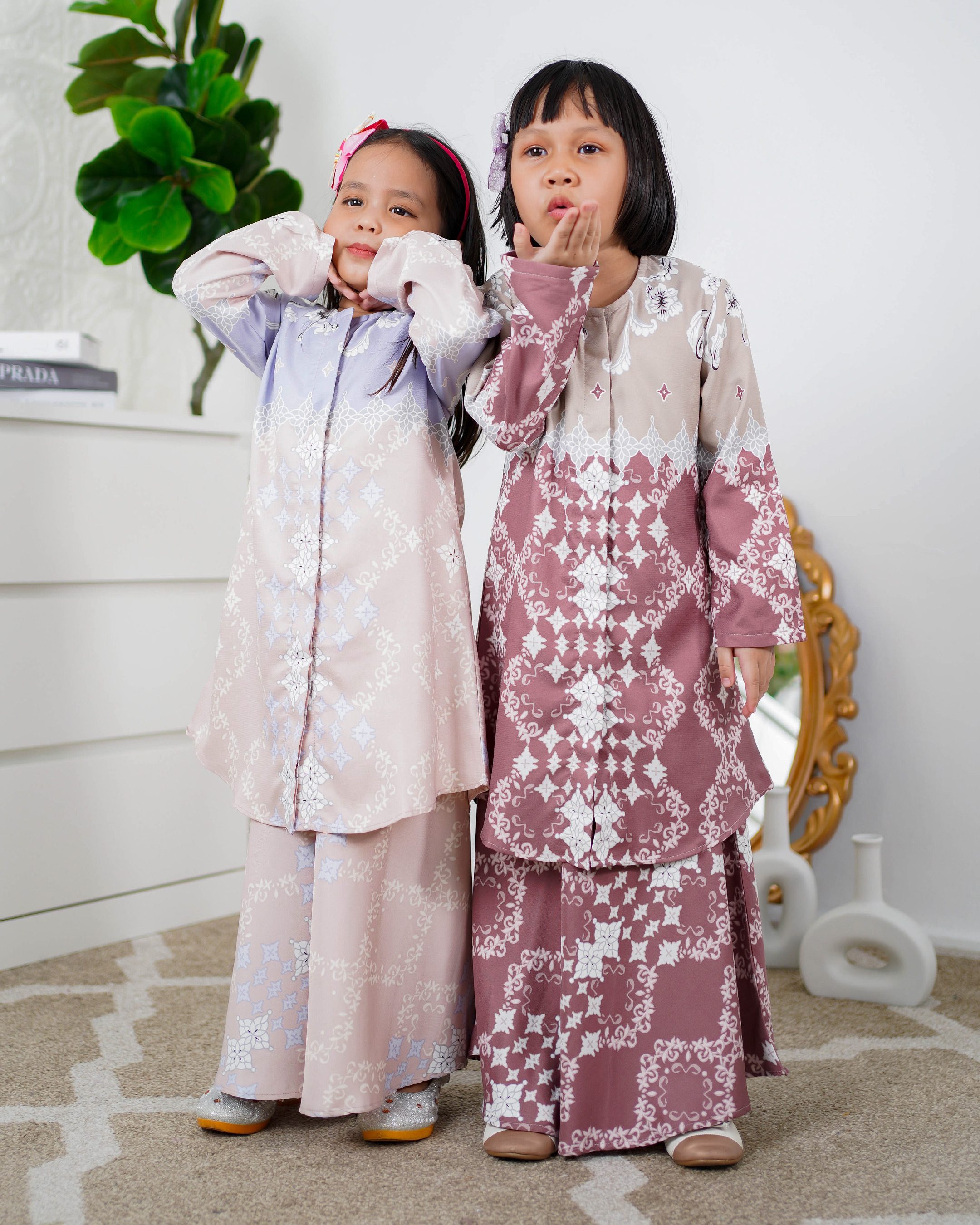 Baju Kurung Moden Asira Kids - Pink Coral