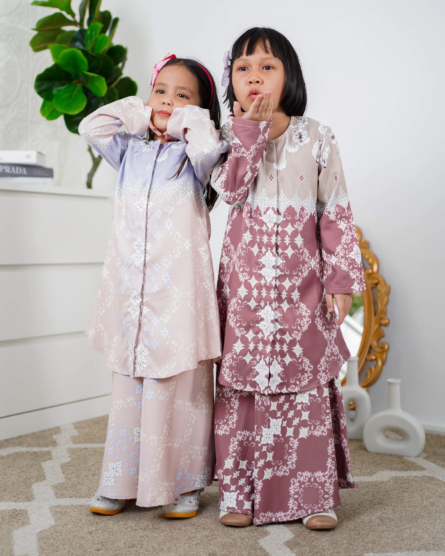 Baju Kurung Moden Asira Kids - Pink Coral