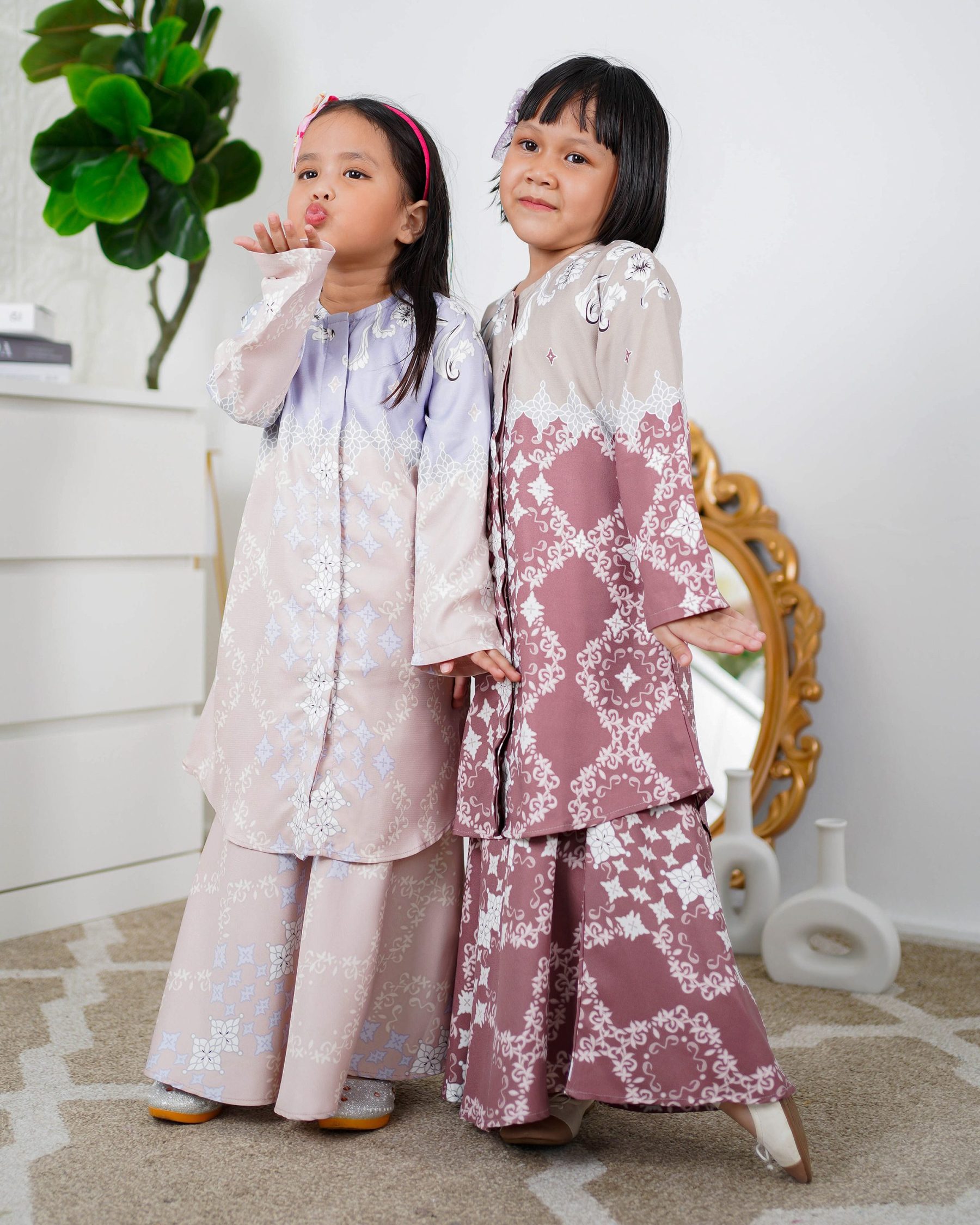 Baju Kurung Moden Asira Kids - Cranberry