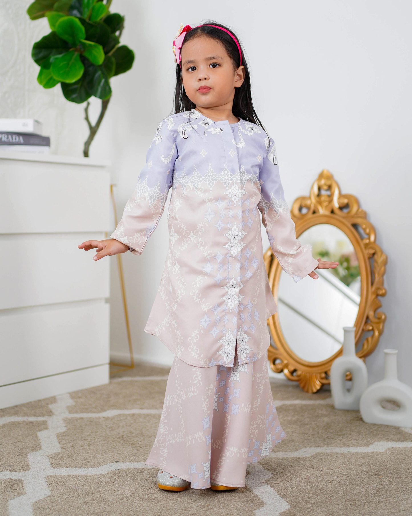 Baju Kurung Moden Asira Kids - Pink Bliss