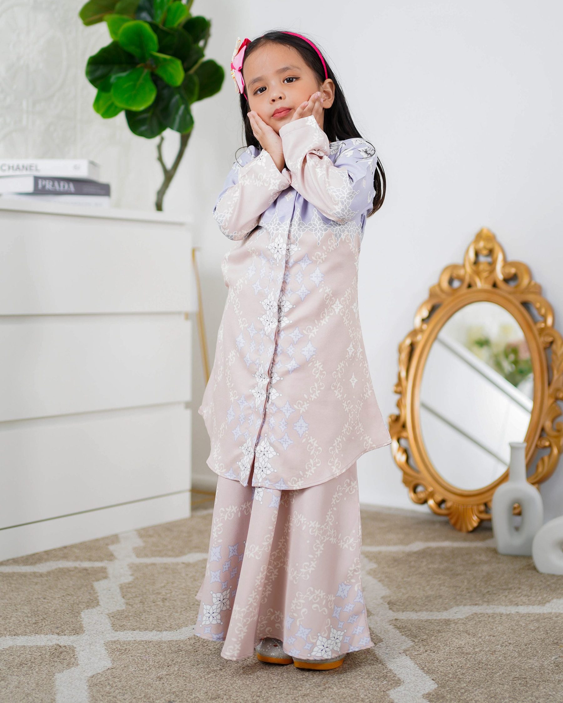 Baju Kurung Moden Asira Kids - Pink Bliss