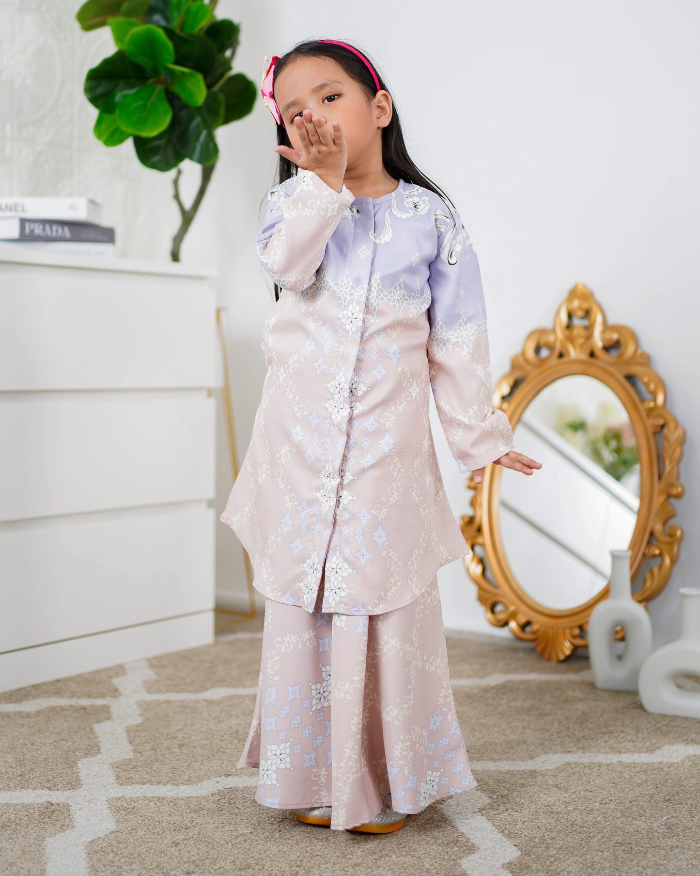 Baju Kurung Moden Asira Kids - Pink Bliss