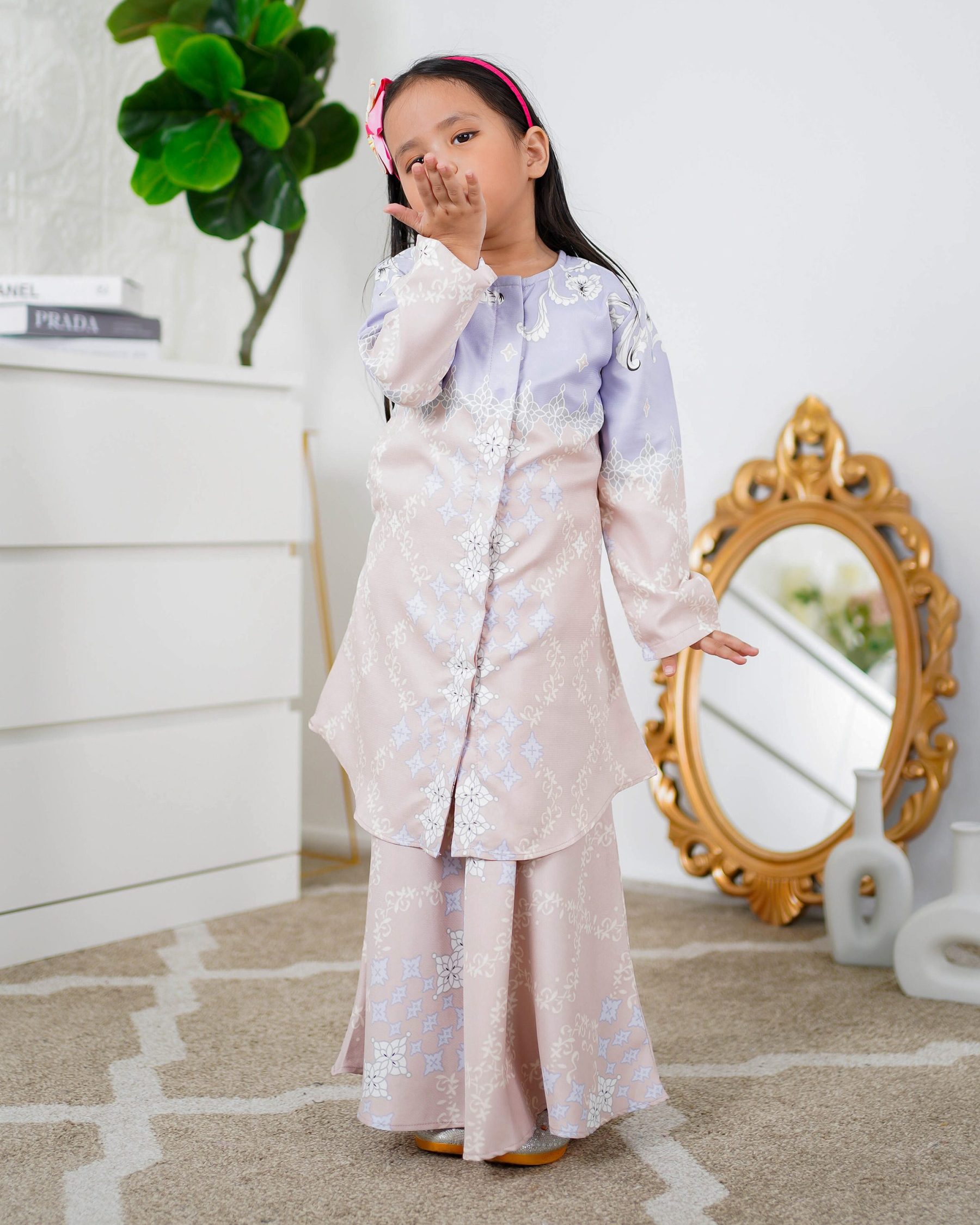 Baju Kurung Moden Asira Kids - Pink Bliss