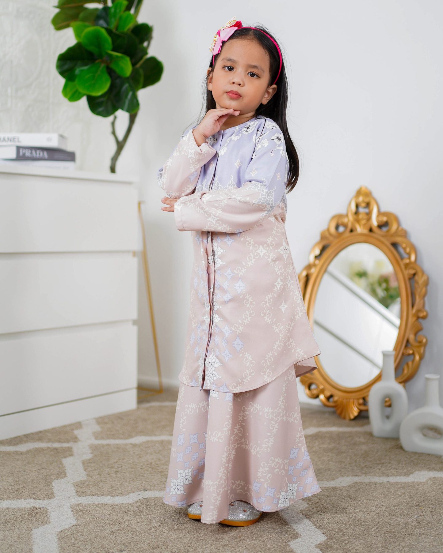 Baju Kurung Moden Asira Kids - Pink Bliss